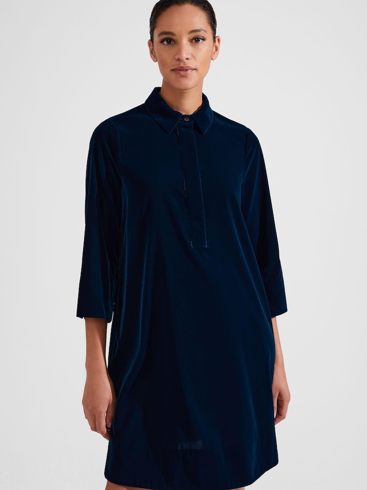 Hobbs Blue Velvet Marciella Dress - Image 2 of 5