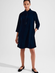 Hobbs Blue Velvet Marciella Dress - Image 4 of 5