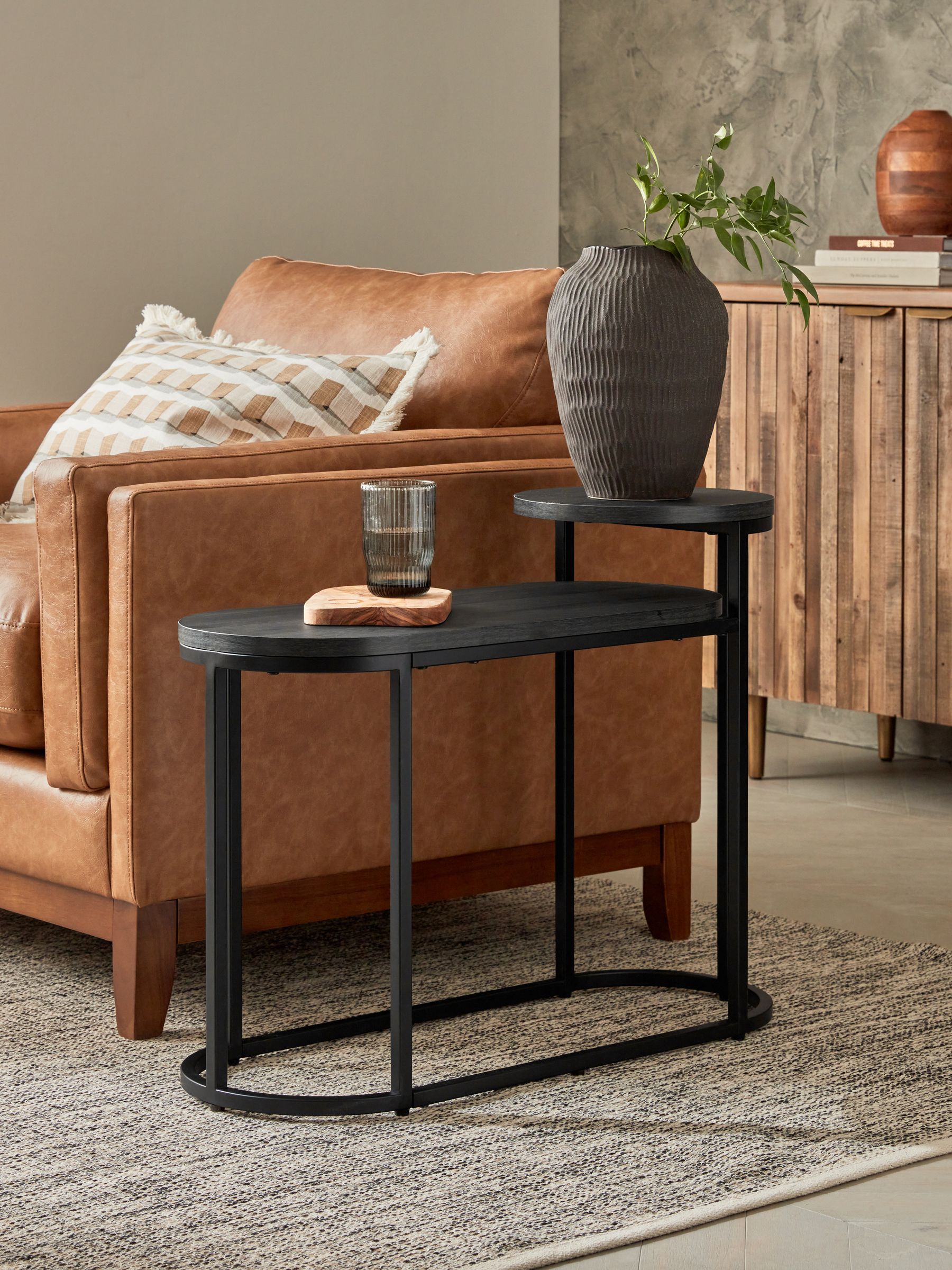 Buy Black Bronx Oak Effect Side Table from the Next UK online shop