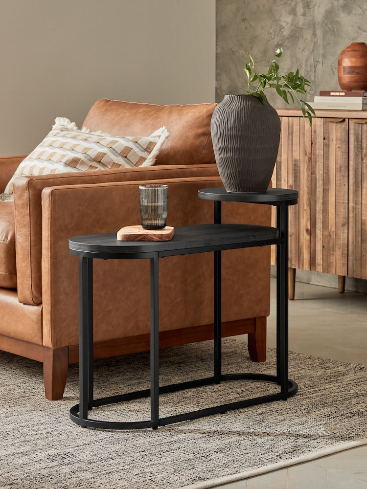 Black Bronx Oak Effect Side Table - Image 1 of 6