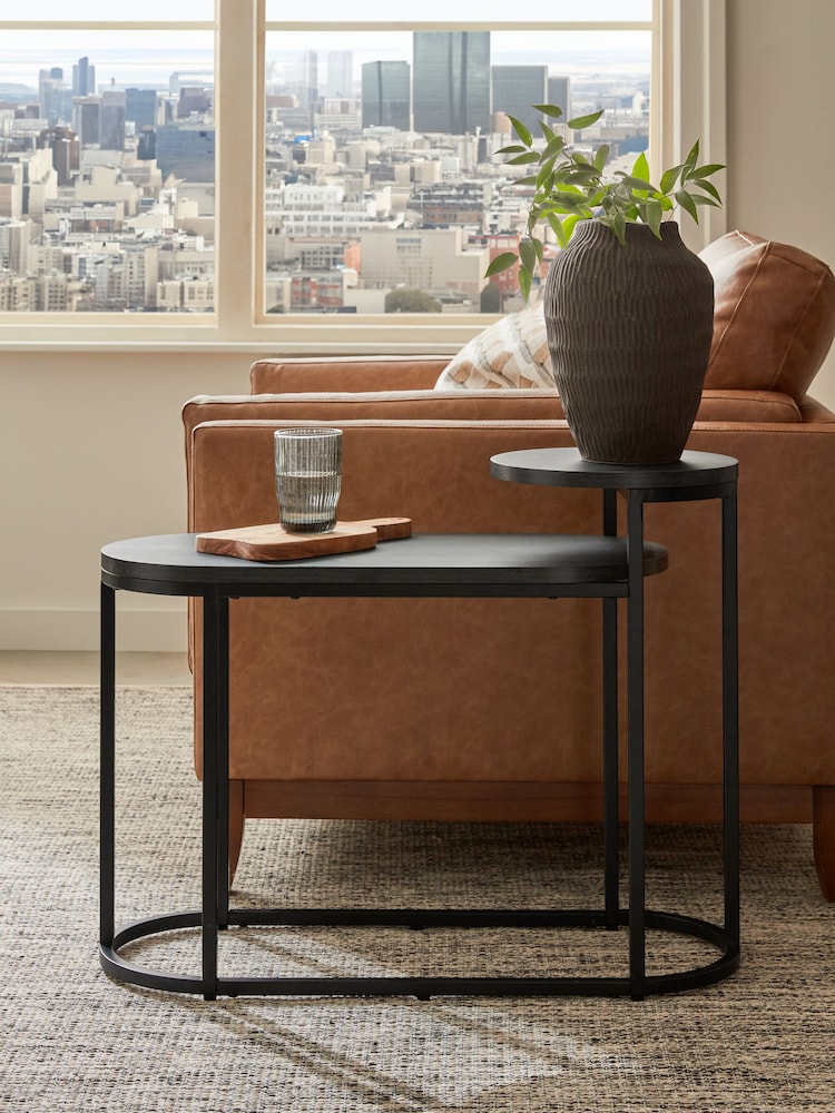 Black Bronx Oak Effect Side Table - Image 2 of 6