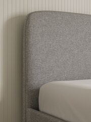 Grey Tweedy Plain Matson Upholstered Ottoman Storage Bed Frame - Image 4 of 7