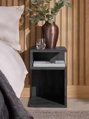 Black Bronx Oak Effect Side Table - Image 2 of 7