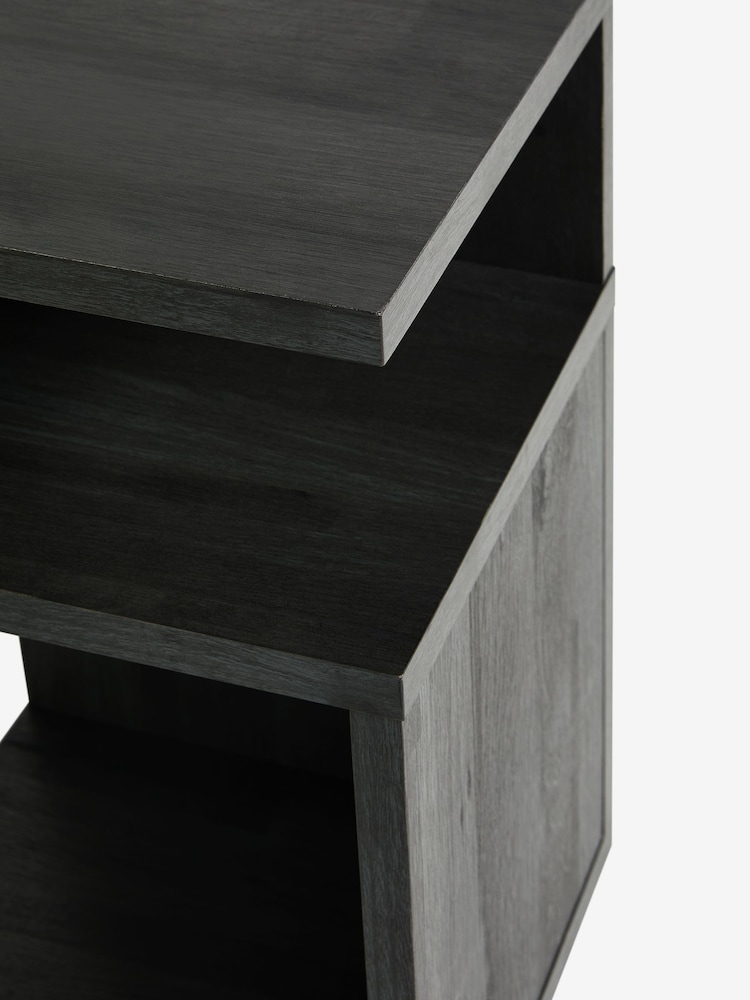Black Bronx Oak Effect Side Table - Image 7 of 7