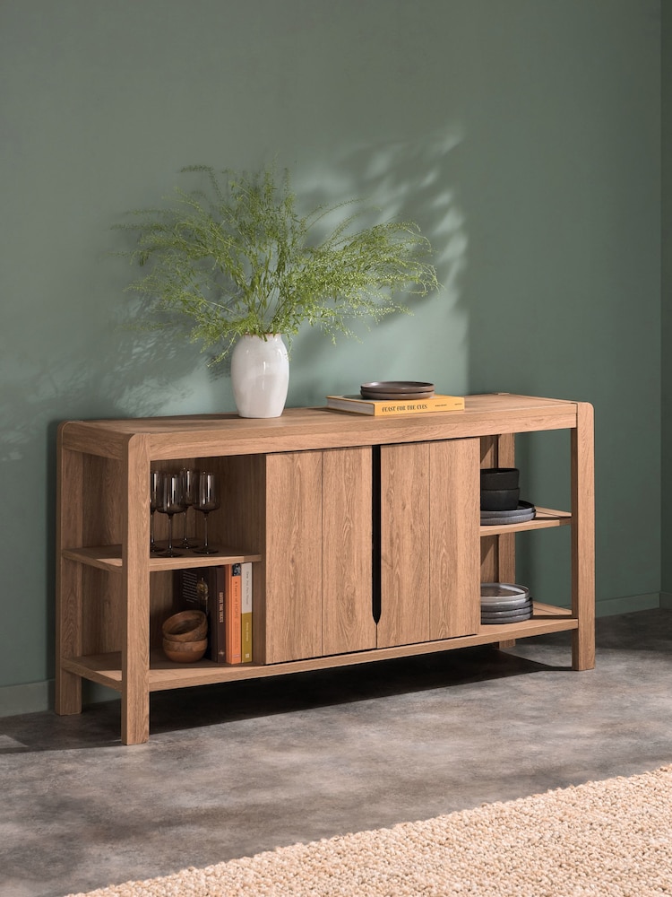 Natural Dexter Oak Effect Sideboard - Image 1 of 9