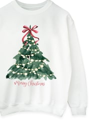 Brands In White Christmas Tree Watercolour Sweat Top - Image 4 of 5