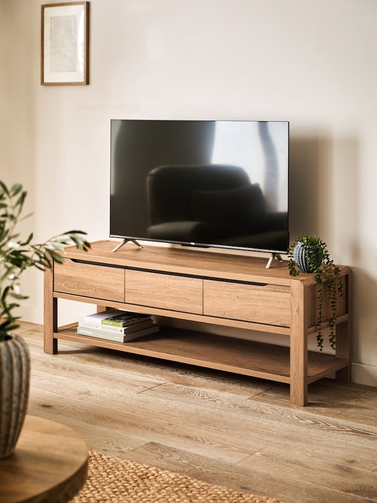 Natural Dexter Oak Effect TV Unit - Image 1 of 11