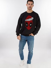 Brands In Marvel Deadpool Christmas Hat Sweatshirt - صورة 2 من 4