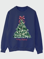 Brands In Blue Christmas Tree Watercolour Sweat Top - Image 2 of 4