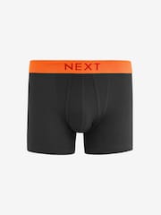 Black Bright Colour Contrast Texture Waistband 4 pack A-Front Boxers - Image 3 of 7
