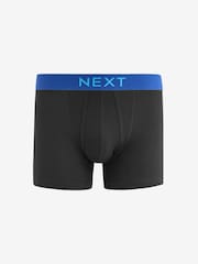 Black Bright Colour Contrast Texture Waistband 4 pack A-Front Boxers - Image 4 of 7