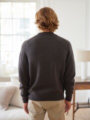 Dark Grey Regular Wool Blend Knit Jumper - Image 3 of 9