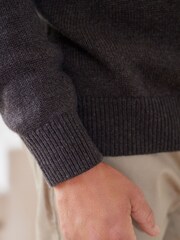 Dark Grey Regular Wool Blend Knit Jumper - Image 6 of 9