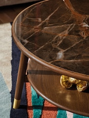 Dark Edwin Oak Veneer Ceramic Top Coffee Table - Image 2 of 7