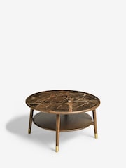 Dark Edwin Oak Veneer Ceramic Top Coffee Table - Image 6 of 7