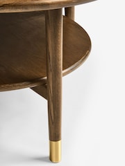 Dark Edwin Oak Veneer Ceramic Top Coffee Table - Image 7 of 7