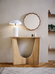 Natural Craft Wood Effect Console Table - Image 1 of 7
