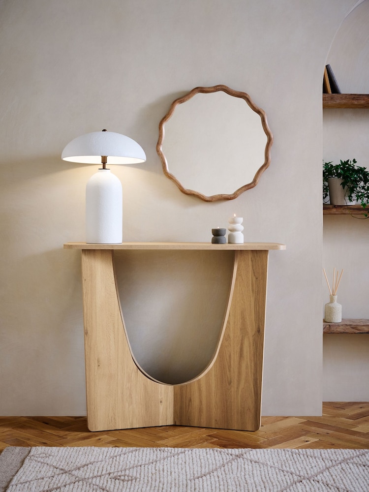 Natural Craft Wood Effect Console Table - Image 1 of 7