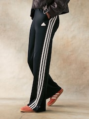 adidas Black Iconic 3 Stripe Button Joggers - Image 1 of 7
