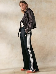 adidas Black Iconic 3 Stripe Button Joggers - Image 3 of 7