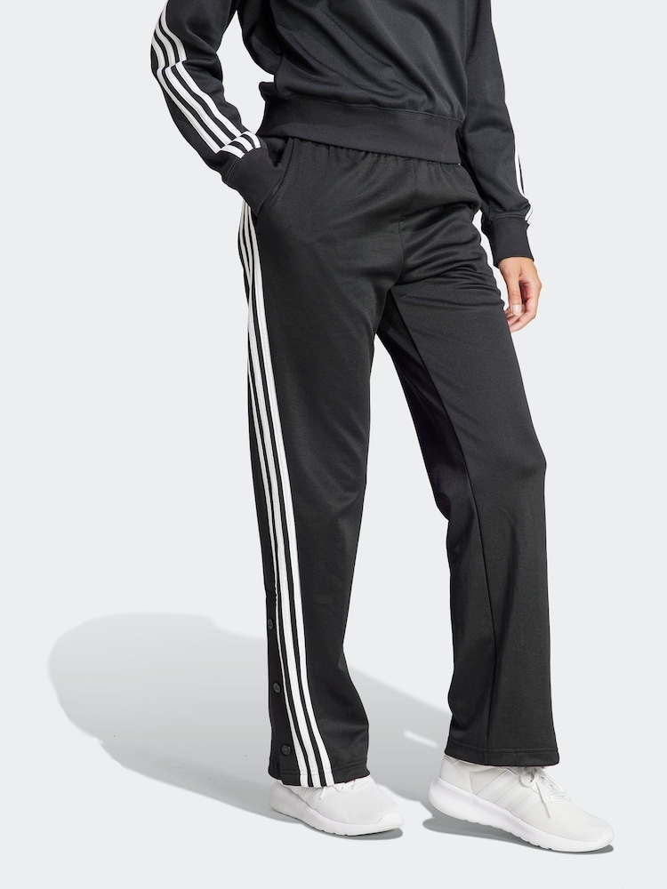 Czarny - Joggersy adidas Iconic 3 Stripe z guzikami - Image 5 of 7