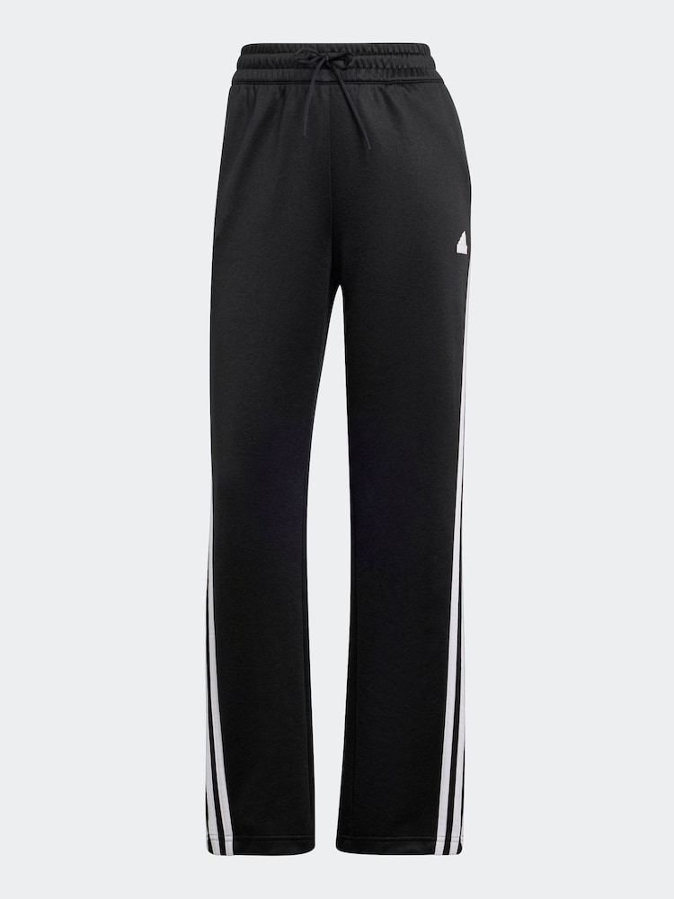 adidas Black Iconic 3 Stripe Button Joggers - Image 7 of 7