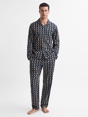 Reiss Multi Thurlow Cotton Printed Cuban Collar Pyjama Top - Image 3 of 4