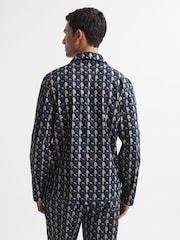 Reiss Multi Thurlow Cotton Printed Cuban Collar Pyjama Top - Image 4 of 4