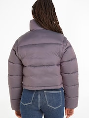 Calvin Klein Jeans Purple 2 In 1 Short Puffer Coat - Image 2 of 4