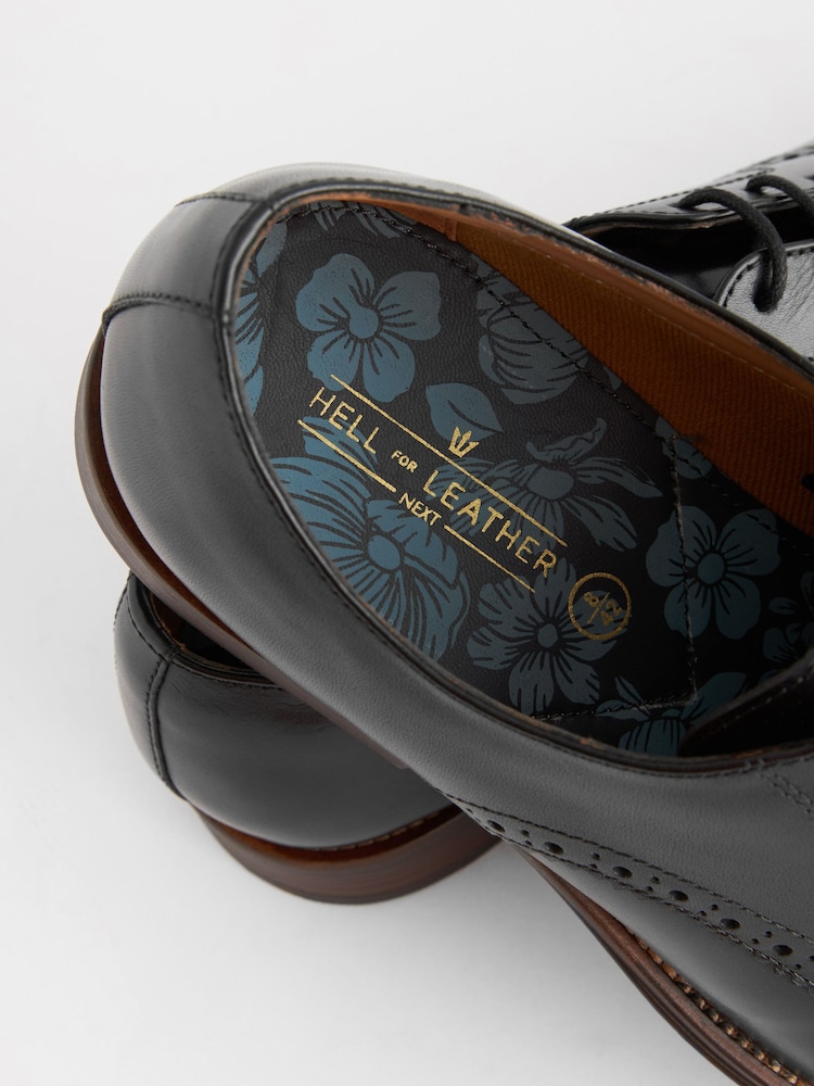 Schwarz - Standard-Fit - Derby-Schuhe aus Leder mit Kontrastsohle - Bild 6 von 6