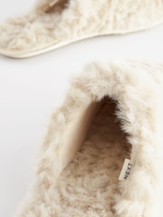 Neutral Faux Fur Mule Slippers - Image 6 of 7