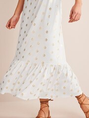 Boden White Smocked Jersey Maxi Dress - Image 5 of 6