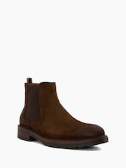 Dune London Tan Brown Cheltenham Brushed Chelsea Boots - Image 4 of 6