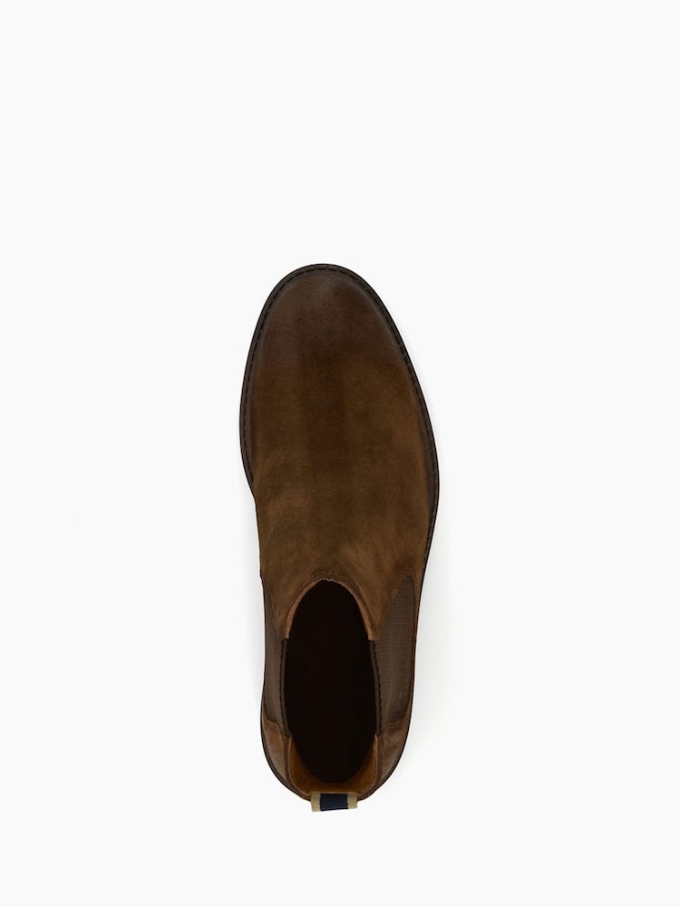 Dune London Tan Brown Cheltenham Brushed Chelsea Boots - Image 6 of 6