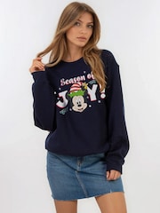 Brands In Disney Minnie Mouse Holly Jolly Christmas Sweat Tops - صورة 1 من 4