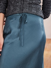 Green Long Length Satin Skirt - Image 3 of 5