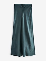 Green Long Length Satin Skirt - Image 4 of 5