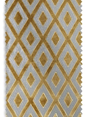 Gold Next Collection Luxe Heavyweight Diamond Geometric Eyelet Lined Curtains - Image 5 of 5