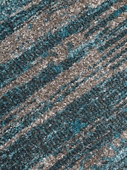 Teal Blue Abstract Stripe Rug - Image 2 of 4