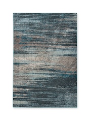 Teal Blue Abstract Stripe Rug - Image 3 of 4