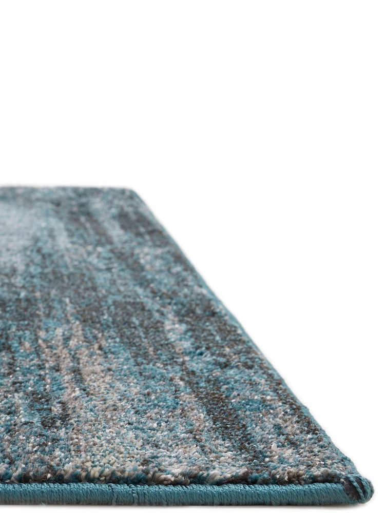Teal Blue Abstract Stripe Rug - Image 4 of 4