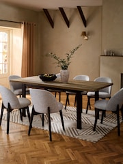 Dark Bronx Oak Effect Rectangle 6 to 8 Seater Extending Dining Table - Image 2 of 7