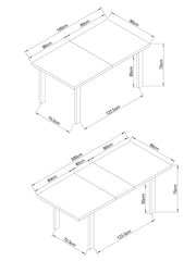 Dark Bronx Oak Effect Rectangle 6 to 8 Seater Extending Dining Table - Image 3 of 7