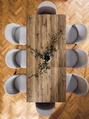 Dark Bronx Oak Effect Rectangle 6 to 8 Seater Extending Dining Table - Image 5 of 7