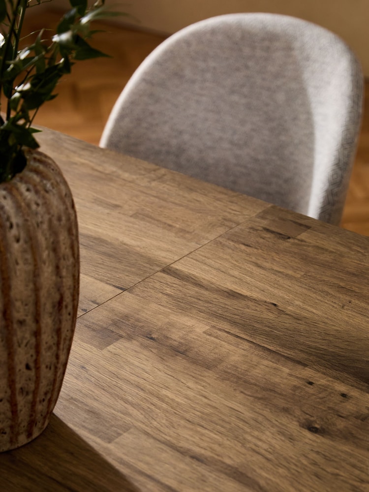Dark Bronx Oak Effect Rectangle 6 to 8 Seater Extending Dining Table - Image 7 of 7