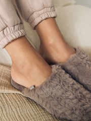 Chocolate Brown Faux Fur Mule Slippers - Image 2 of 7
