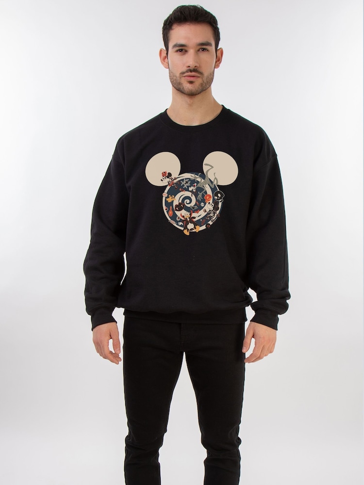 Brands In Black Mickey Mouse Swirl Halloween Sweat Top - Image 2 of 5 Brands In Black Mickey Mouse Swirl Halloween Sweat Top - Image 2 of 5