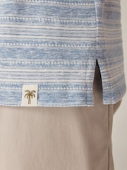 Blue Textured Marl Striped Polo Shirt - Image 5 of 7