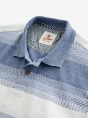Blue Textured Marl Striped Polo Shirt - Image 6 of 7