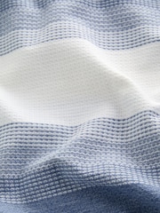 Blue Textured Marl Striped Polo Shirt - Image 7 of 7